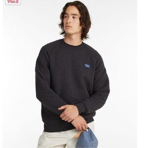LL Bean Men's Quilted Sweatshirt, Crewneck Dark Charcoal Heather Size Medium Reg